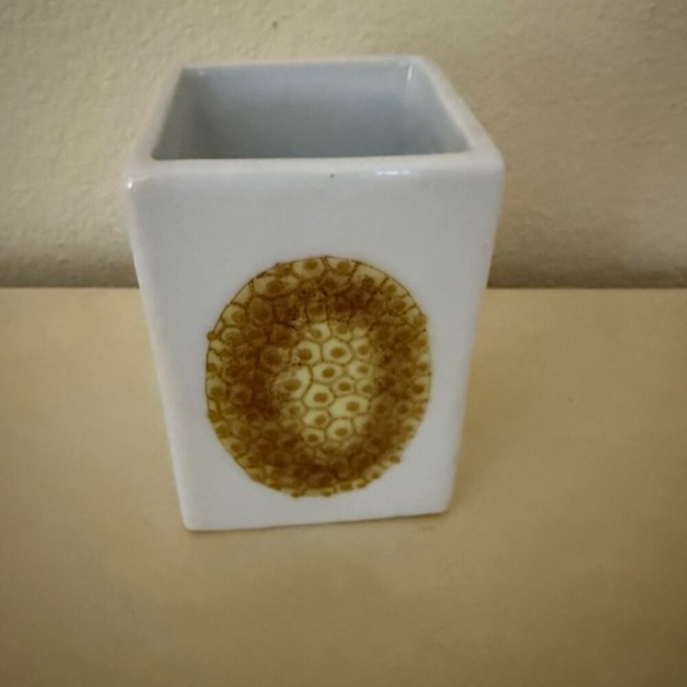 Fabienne Jouvin Square Vase Botanical Motif RARE - Picture 3 of 5